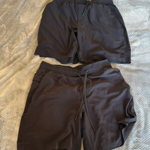 Lot of (2) Size M Lululemon liner less athletic shorts 7” inseam